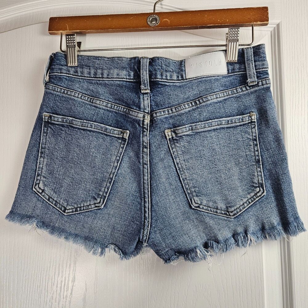 Pistola Jean Shorts Monroe Mid Rise Cut-offs Sz 26 US 2 Bootie Shorts Stretch